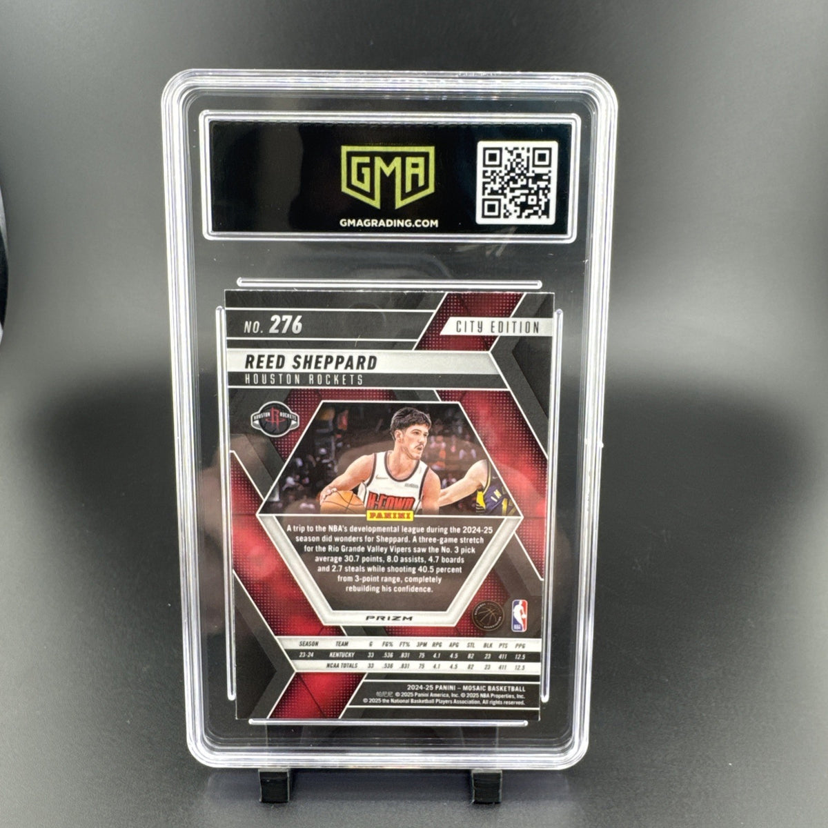2024-25 Panini Mosaic Reed Sheppard #276 City Edition Red Prizm RC GMA 10