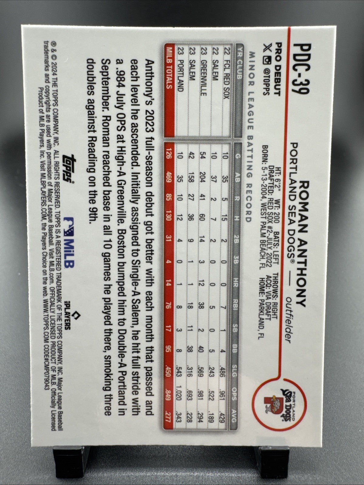 2024 Topps Pro Debut - Chrome Roman Anthony #PDC-39 X-Fractor (RC)