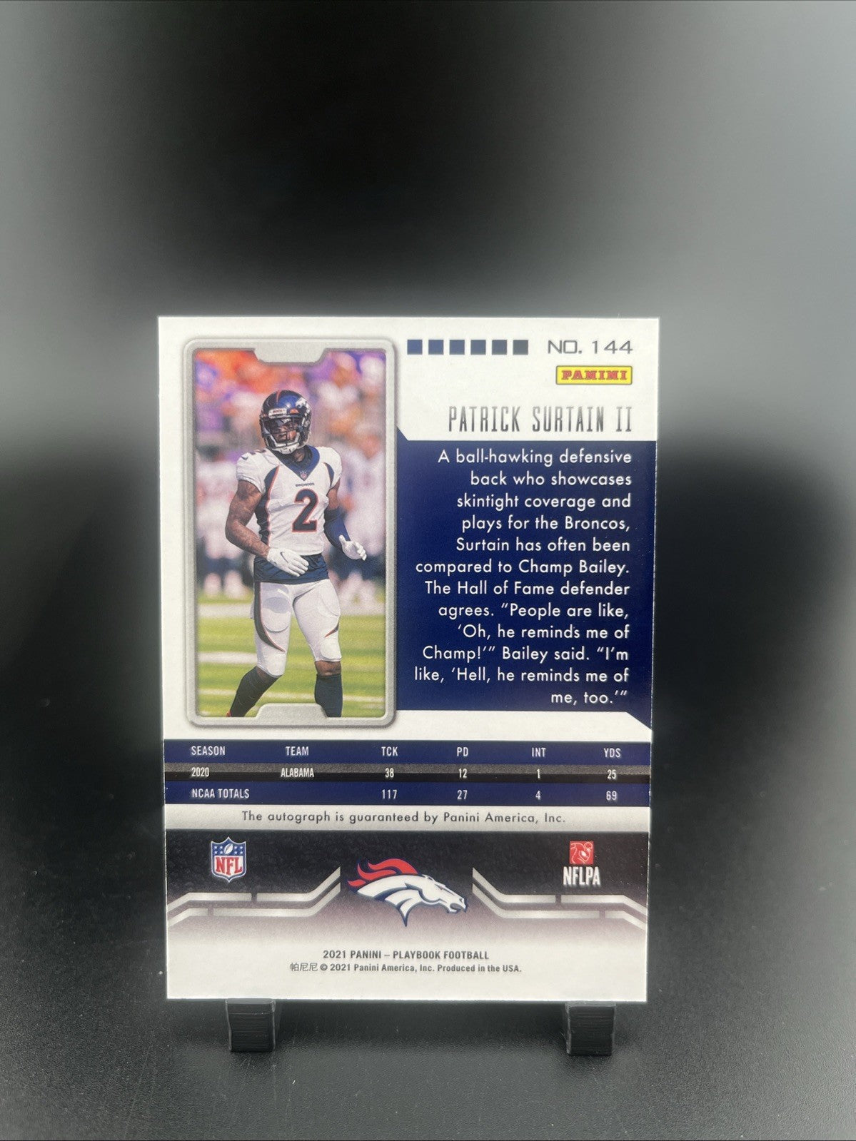 Pat Surtain II Playbook Rookie Auto 07/10