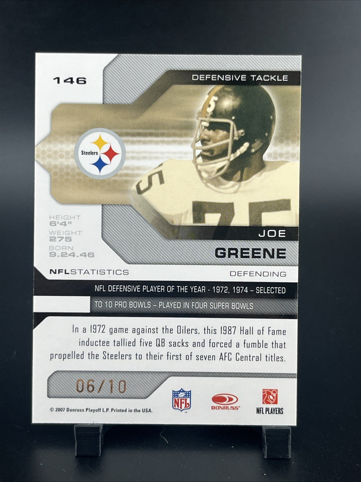 2007 Leaf Limited - Joe Greene #146 Spotlight Bronze /10