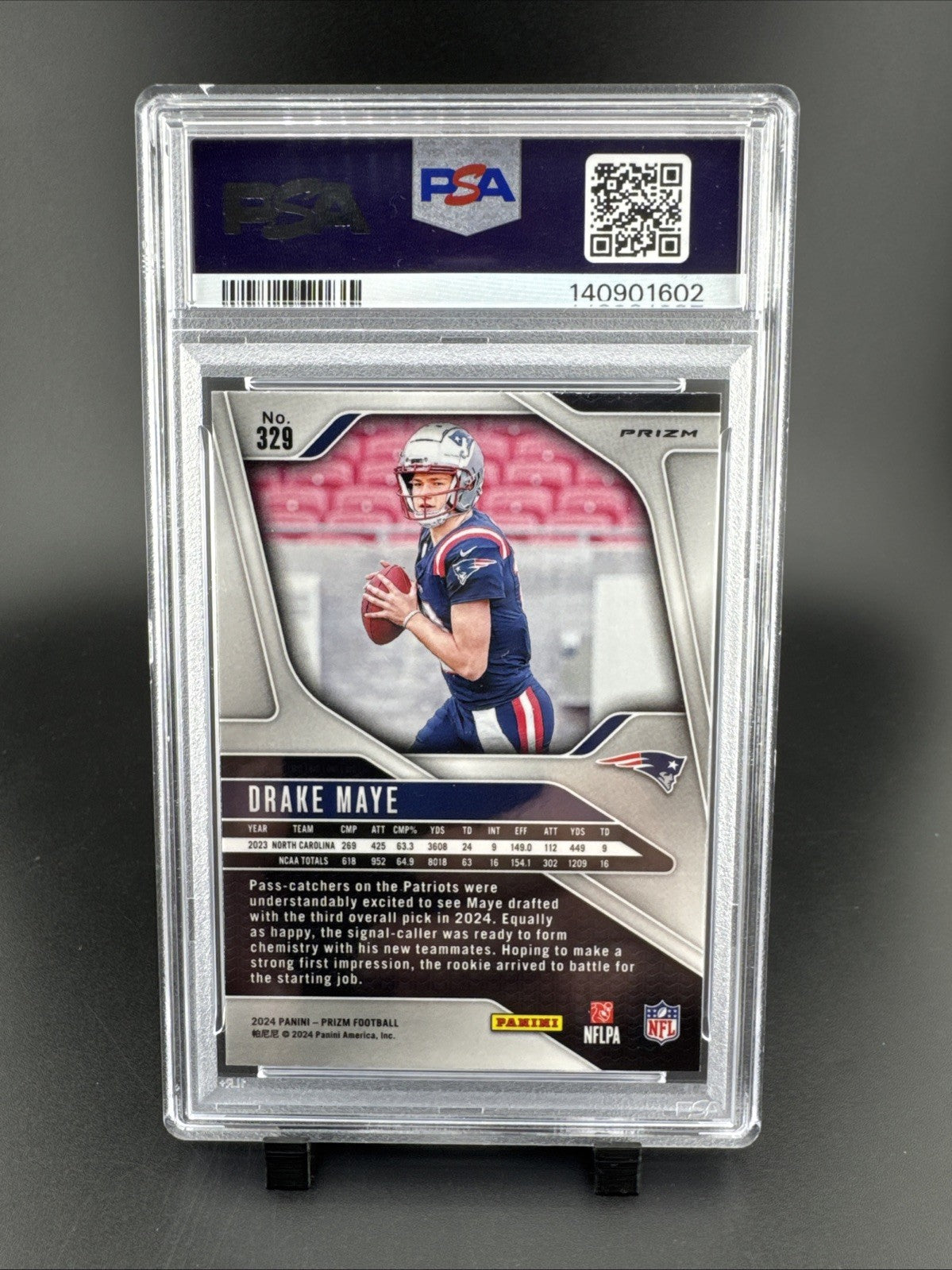2024 Panini Prizm - Rookies Drake Maye #329 Black & White Checker Prizm (RC)