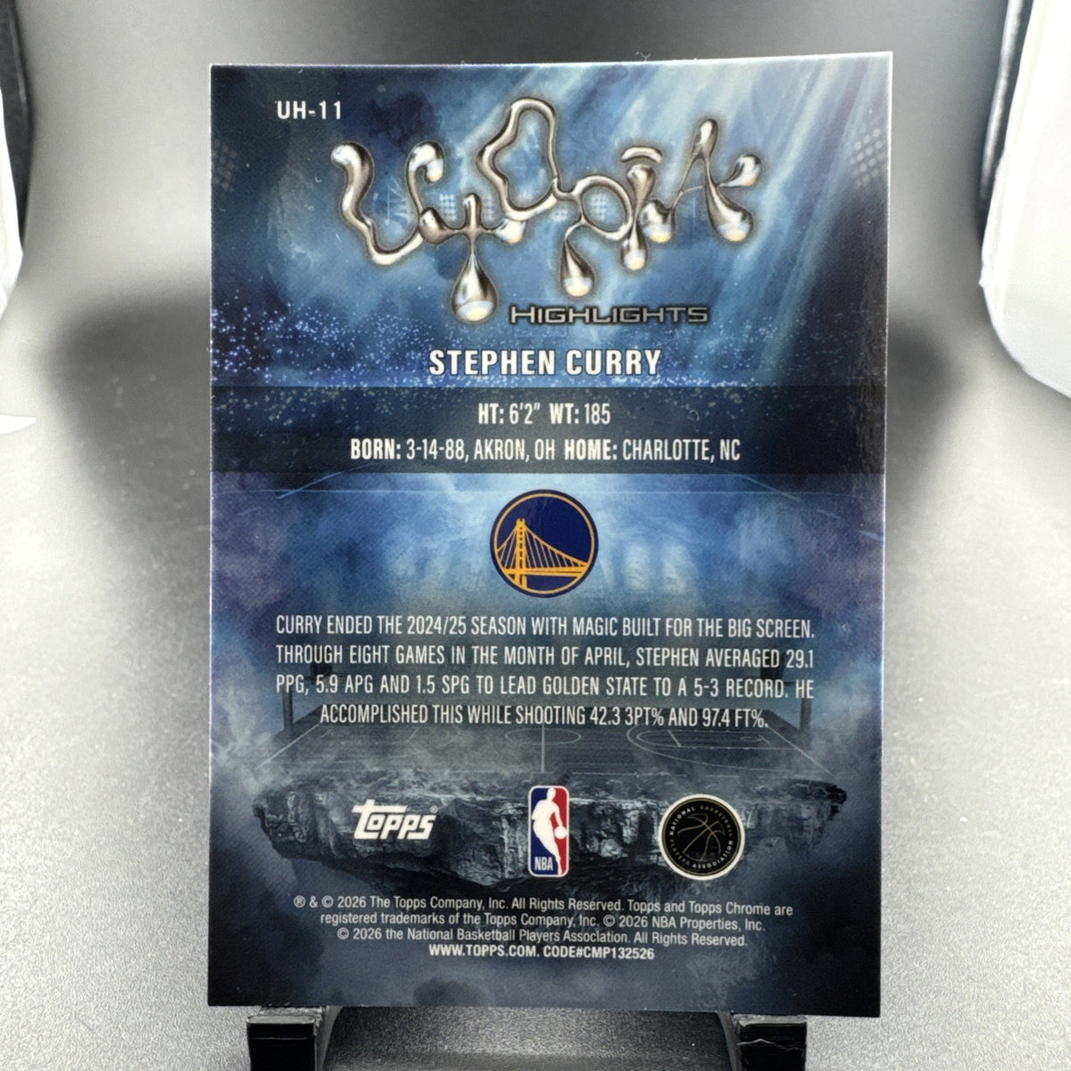 2026 Topps Chrome Steph Curry Orange Refractor Utopia /25 #UH-11