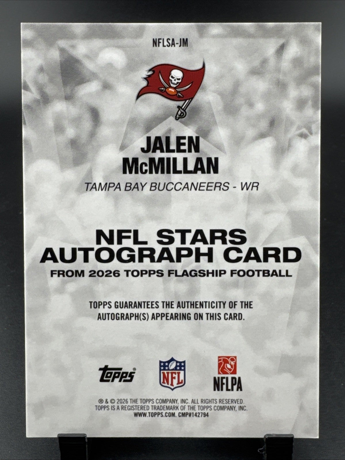 2026 Topps Flagship Football Jalen McMillan AUTO NFL Stars Bucs NFLSA JM