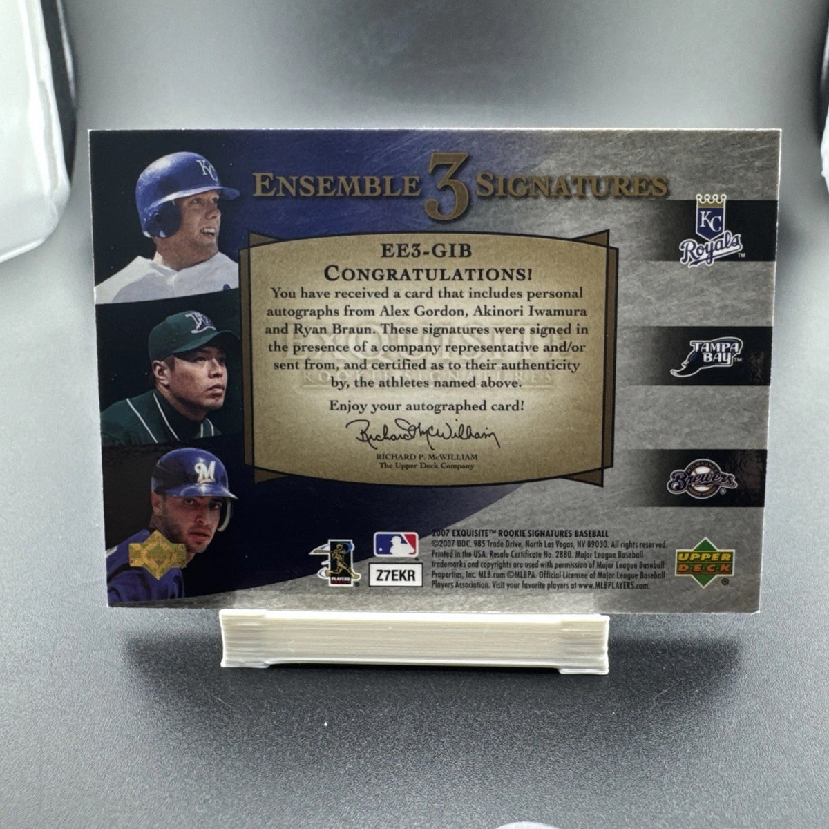 2007 Exquisite Rookie Signatures /35 Alex Gordon Iwamura Ryan Braun Auto RC