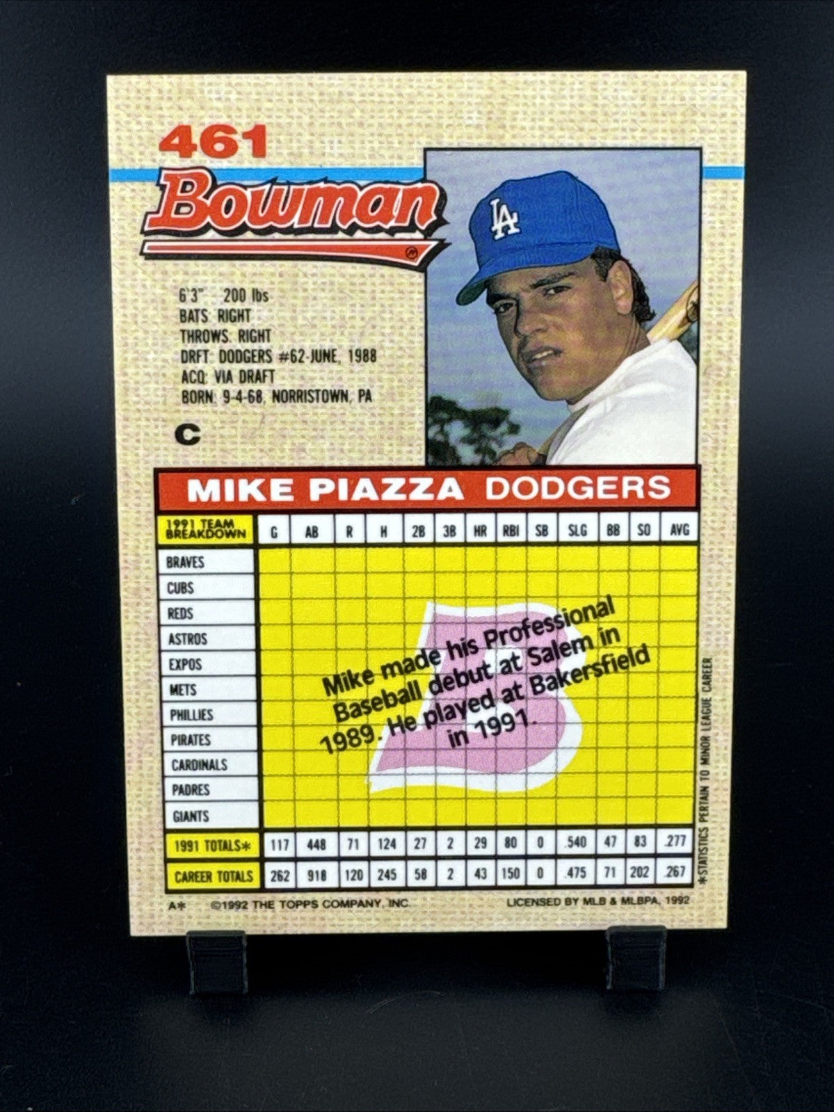 1992 Bowman - Mike Piazza #461 (RC)