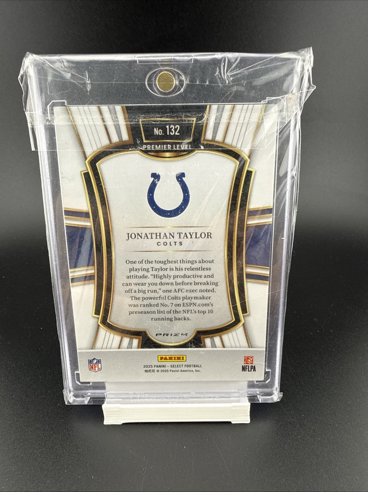 Panini Select 2025 Jonathan Taylor Zebra Prizm Premier Level Colts NFL #132