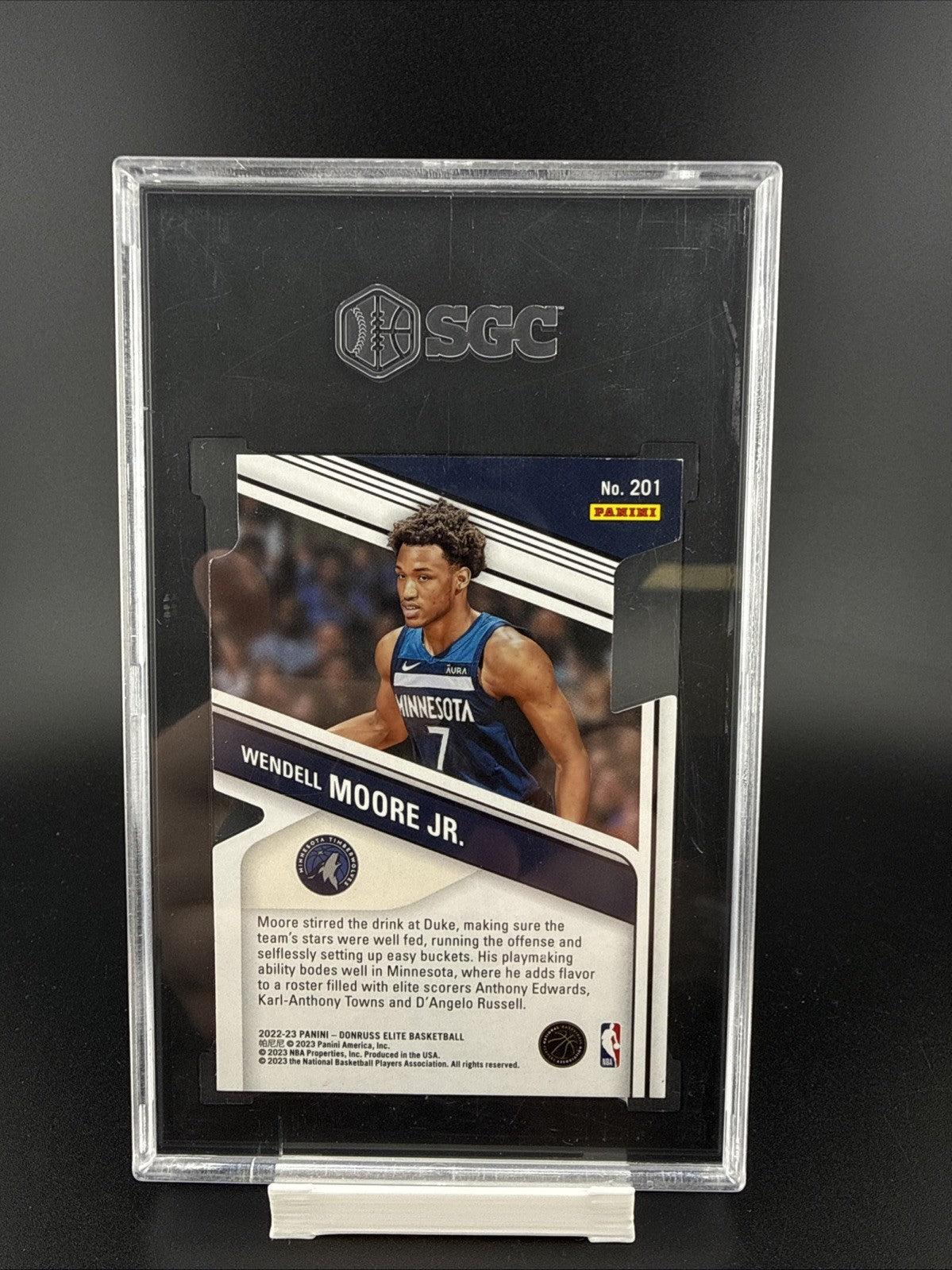 2022-23 WENDELL MOORE JR /93 PANINI DONRUSS ELITE TMALL RED ROOKIE RC #201