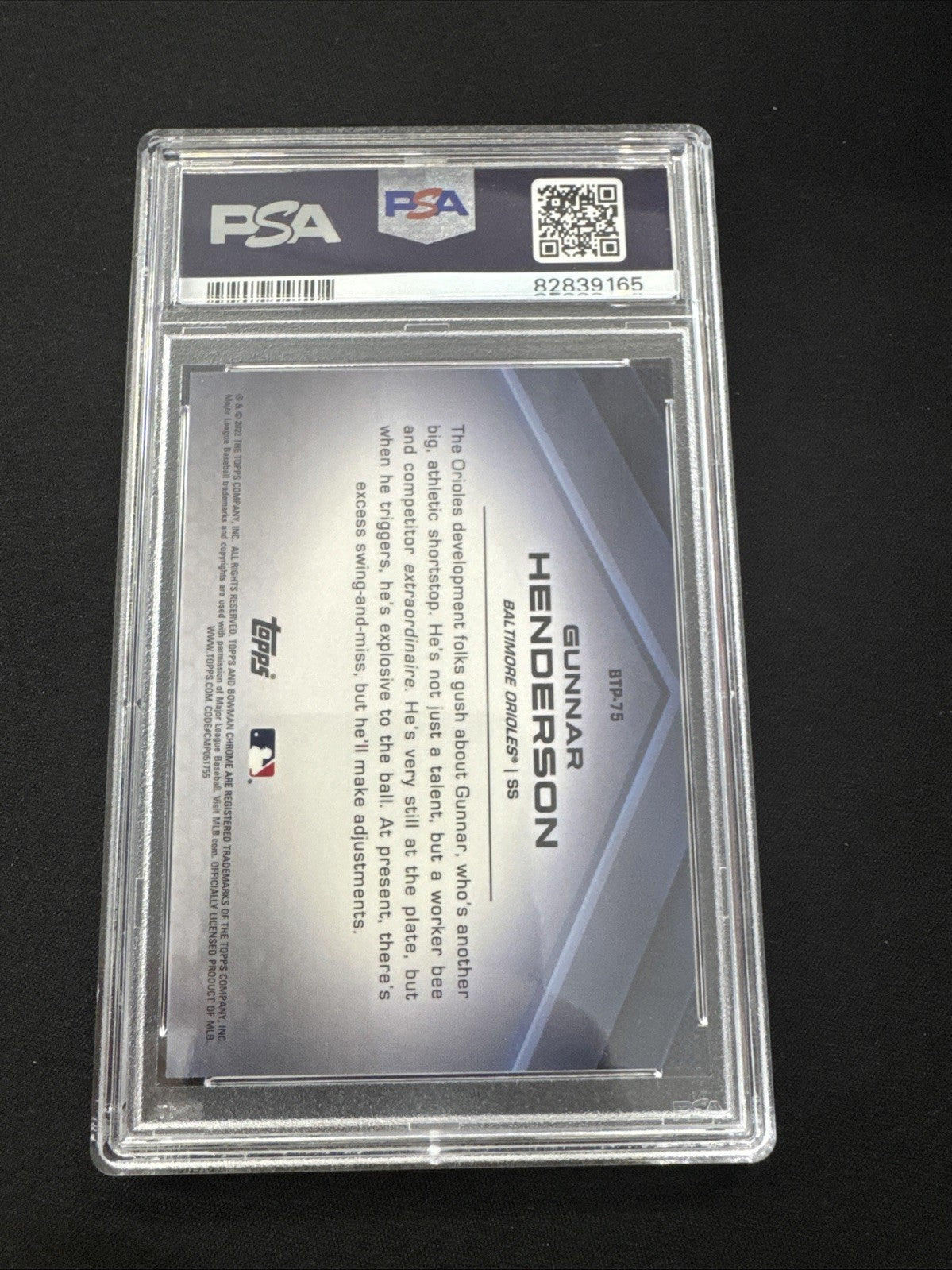2022 Bowman - Chrome Bowman Scouts Top 100 Gunnar Henderson #BTP-75 Atomic...