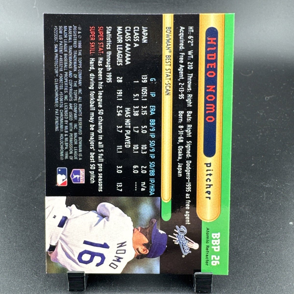 1996 Bowman's Best - Previews Hideo Nomo #BBP 26 Atomic Refractor