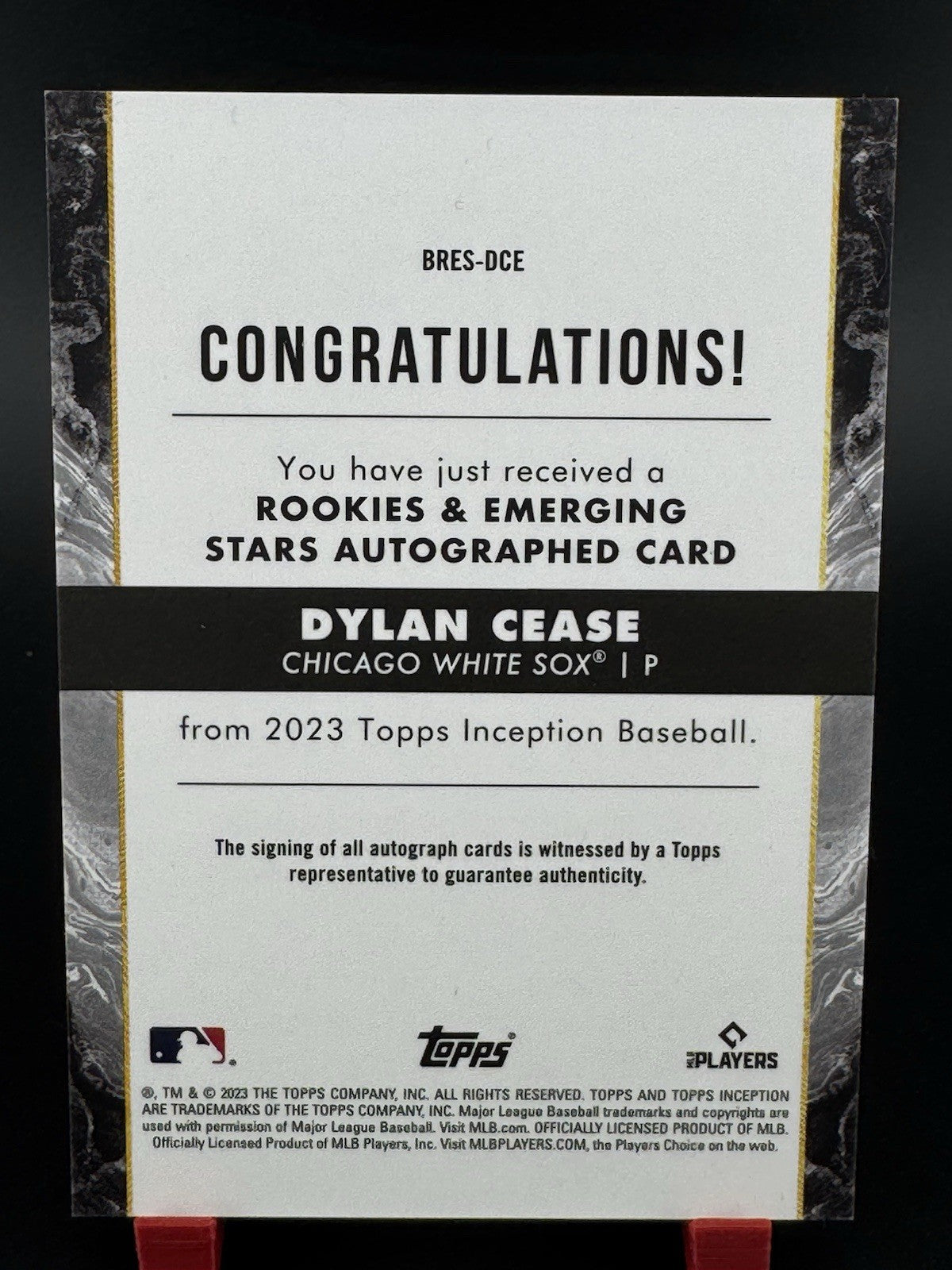 2023 Topps Inception Dylan Cease Auto /249 #BRES-DCE