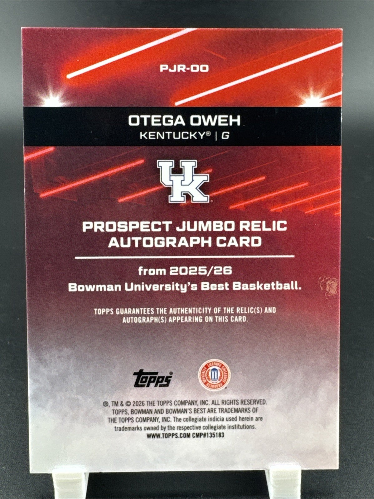 2026 Bowman U Best Otega Oweh Player-Worn Patch Auto Refractor #PJR-OO