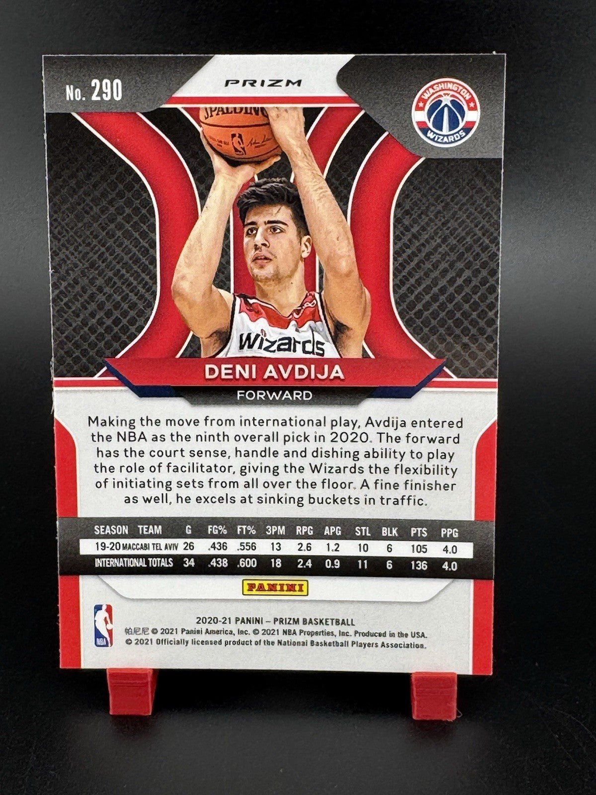 Deni Avdija 2020–21 Panini Prizm Silver RC #290 Washington Wizards
