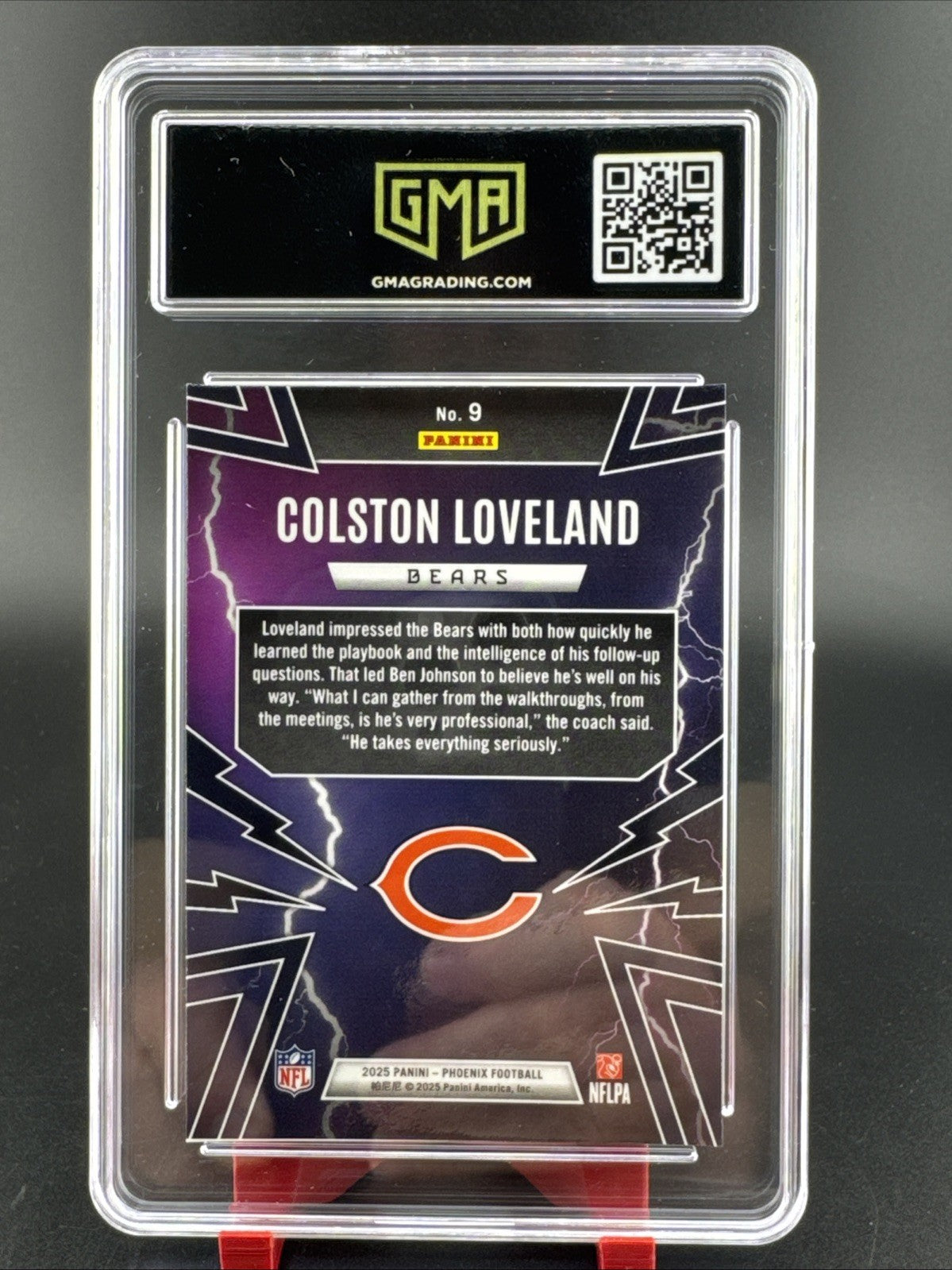 2025 Panini Phoenix - Thunderbirds Colston Loveland #9 (RC) GMA 9