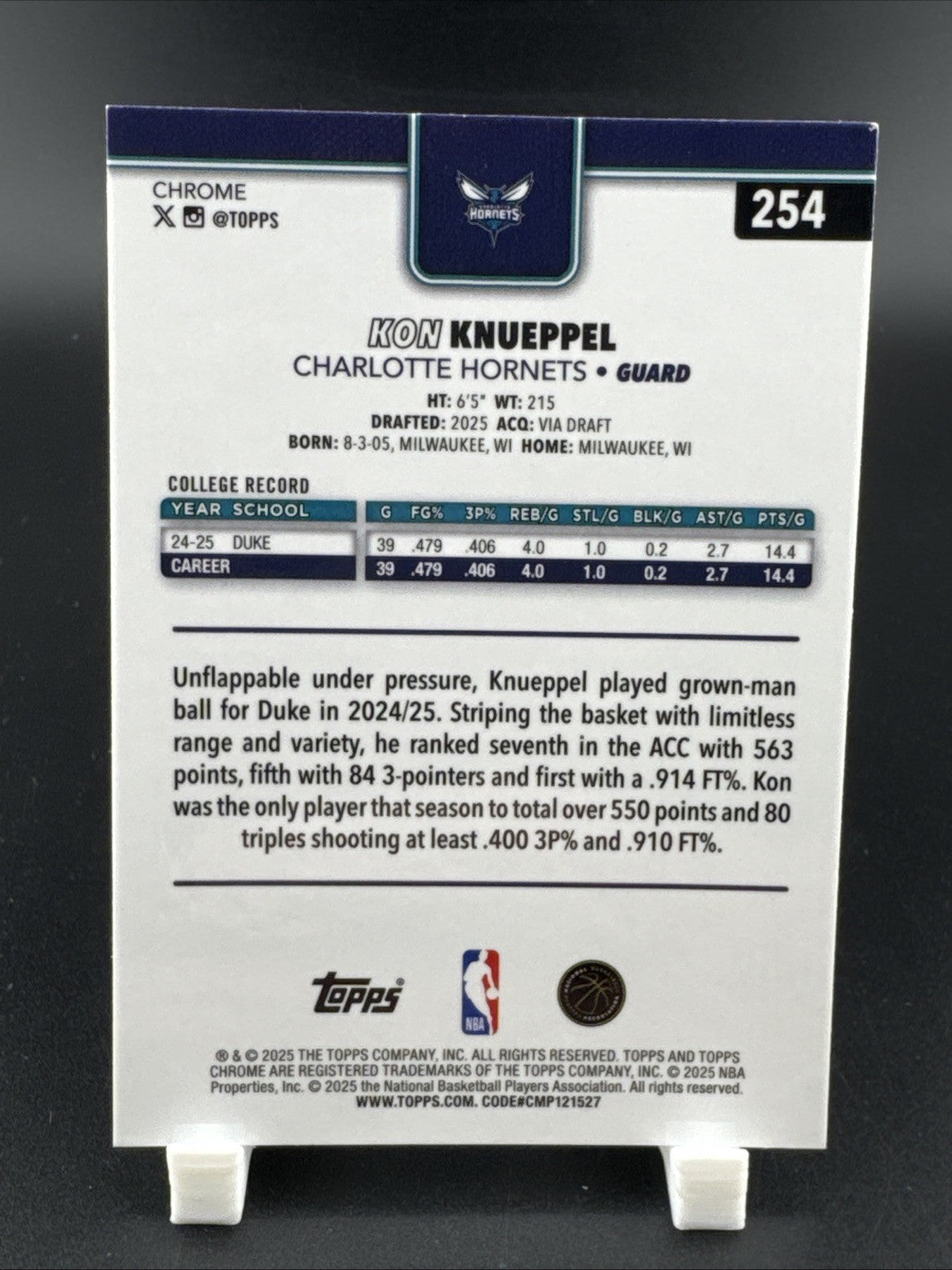 2025-26 Topps Chrome - Kon Knueppel #254 X-Fractor (RC)