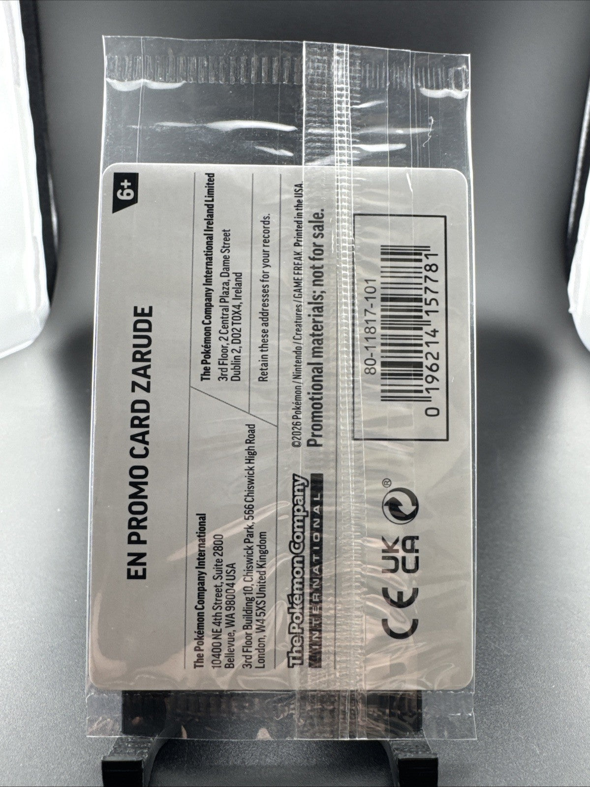 Zarude Pitch Black GAMESTOP PROMO NEW SEALED FAST SHIPPING