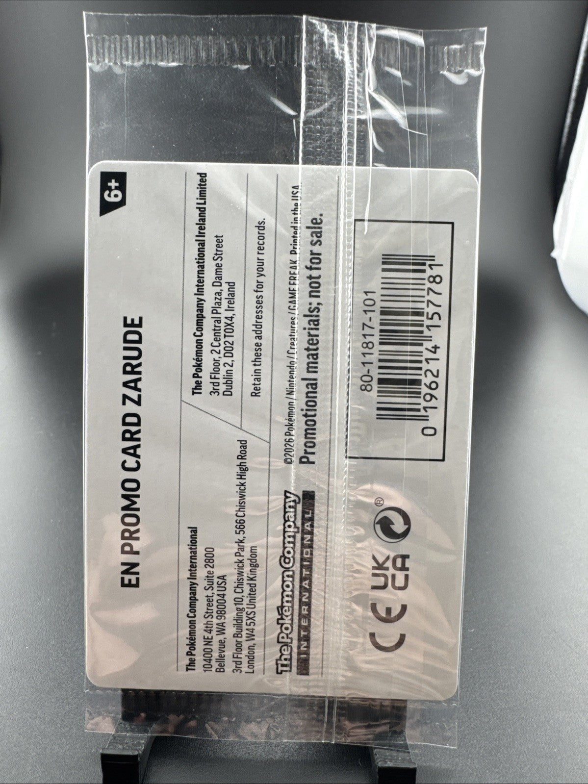 Zarude Pitch Black GAMESTOP PROMO NEW SEALED SAME DAY SHIP