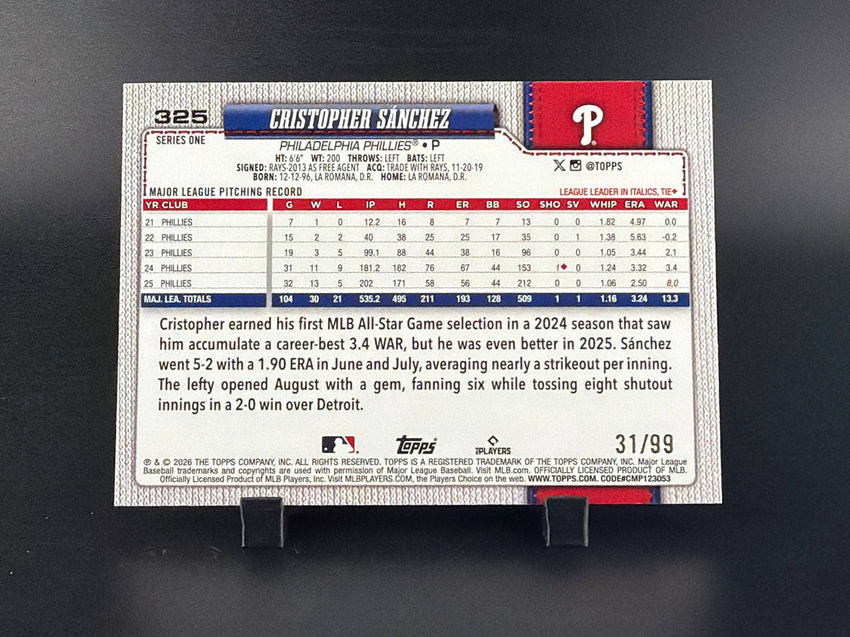 2026 Topps Series One Cristopher Sánchez #325