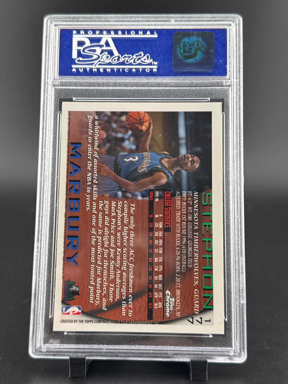 1996 Topps Chrome Stephon Marbury #177 PSA 9
