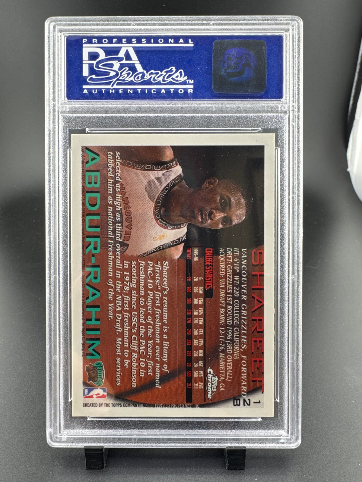 1996 Topps Chrome Shareef Abdur-Rahim #128 PSA 9