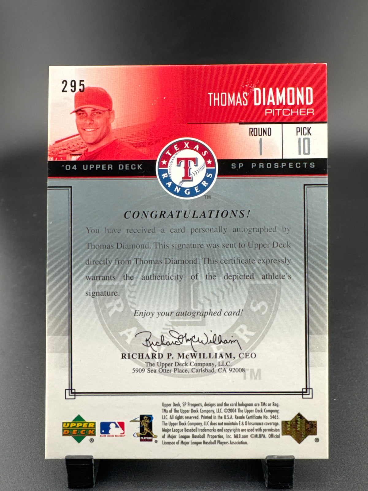 2004 Upper Deck SP Prospects Thomas Diamond #295 /1