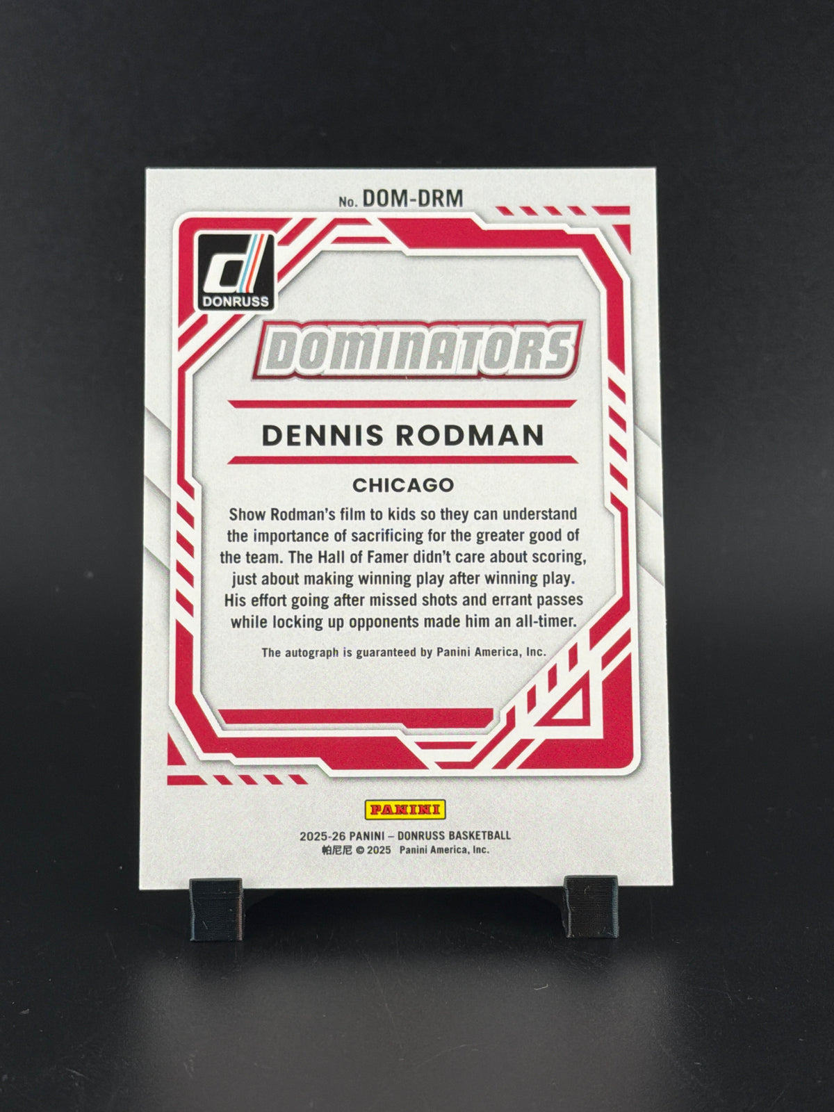 2025 Panini Donruss Basketball Dominators Autographs Dennis Rodman #DOM-DRM /76