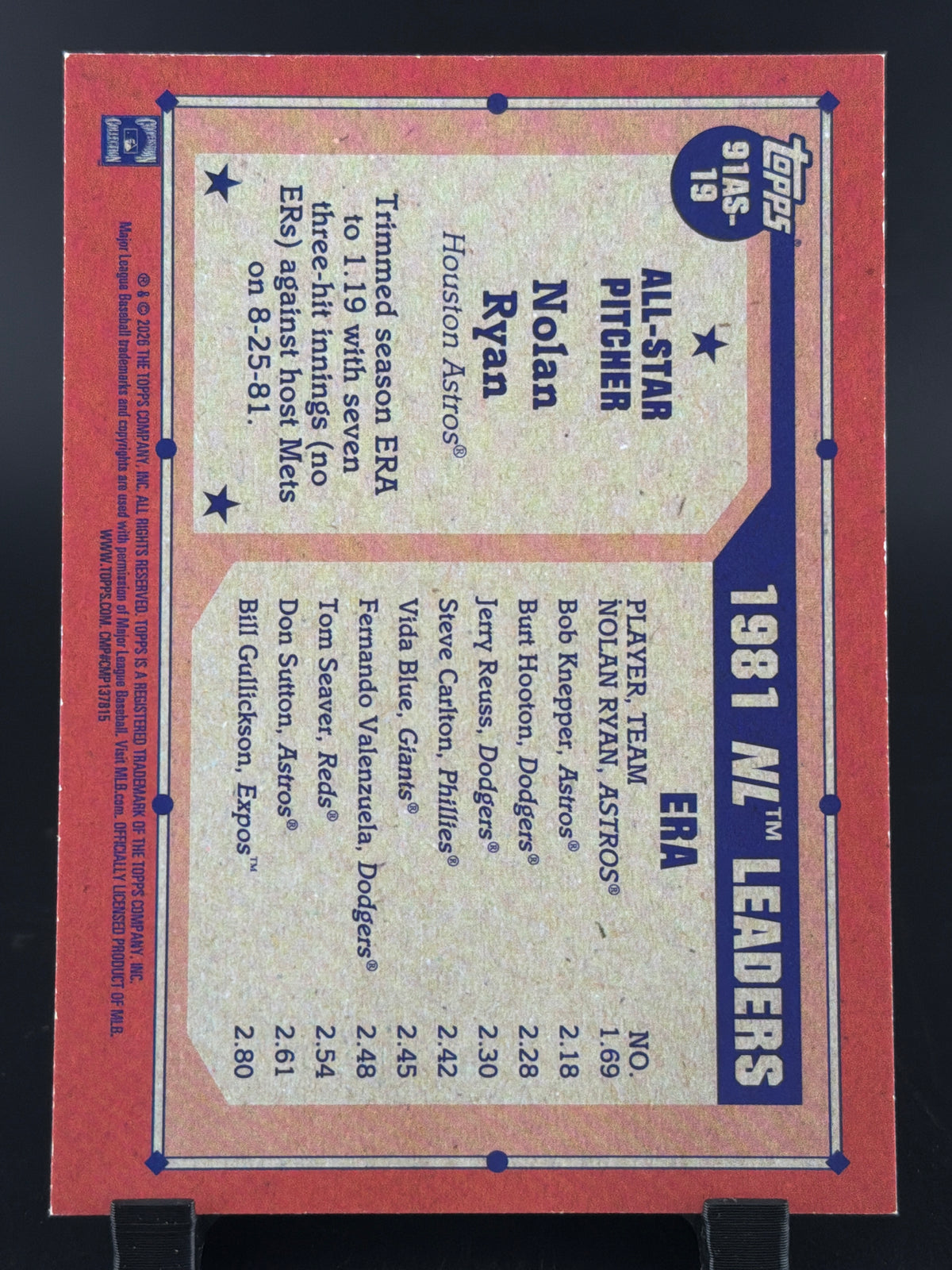 2026 Topps Series 1 Nolan Ryan #91AS-19