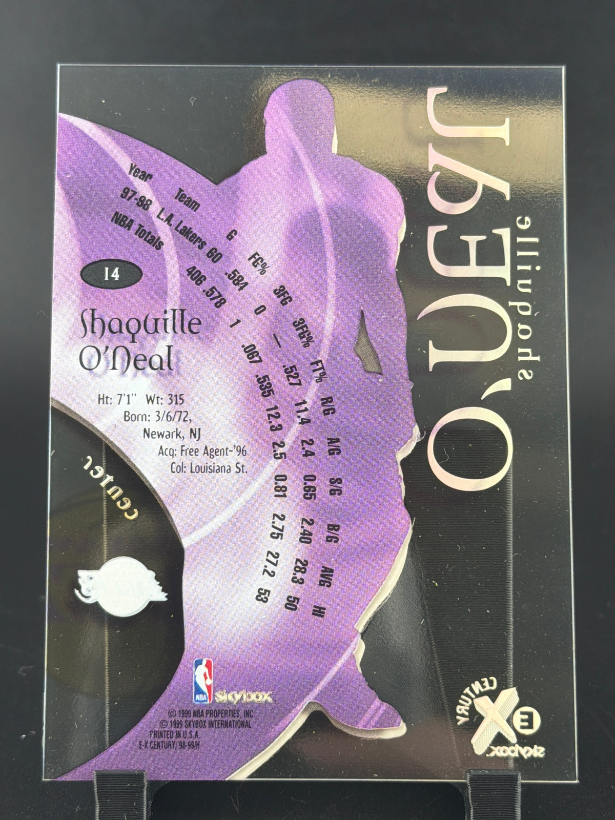 1920 SkyBox EX Century Shaquille O'Neal #14