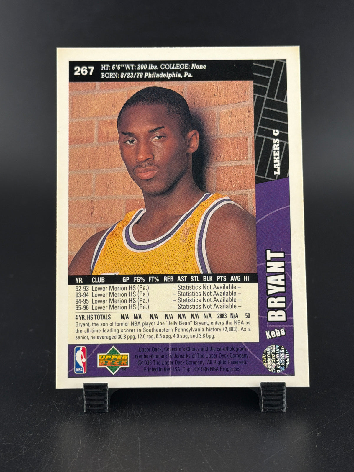 1996 Upper Deck Collector's Choice Kobe Bryant #267