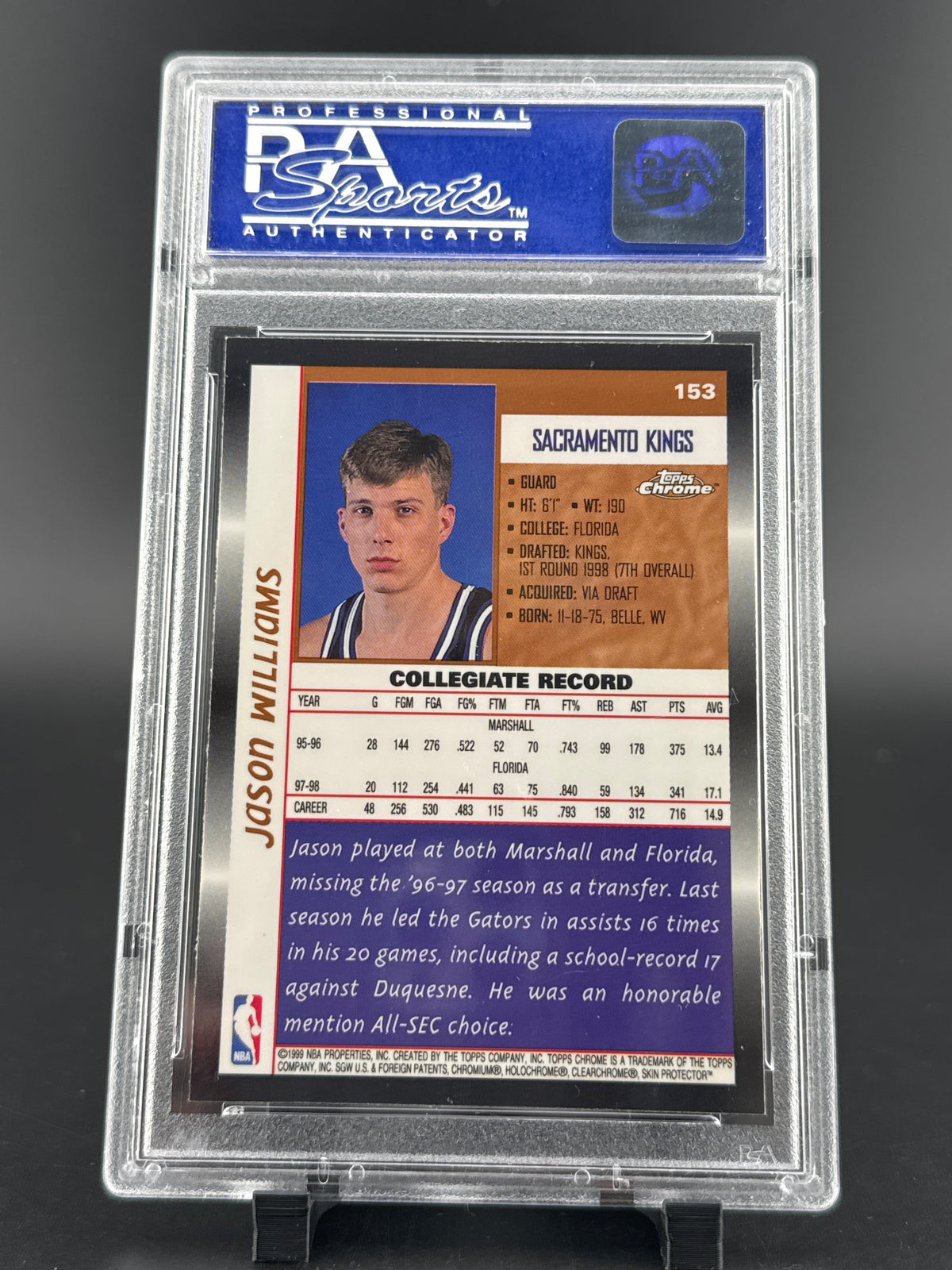 1998 Topps Chrome Jason Williams #153 PSA 9