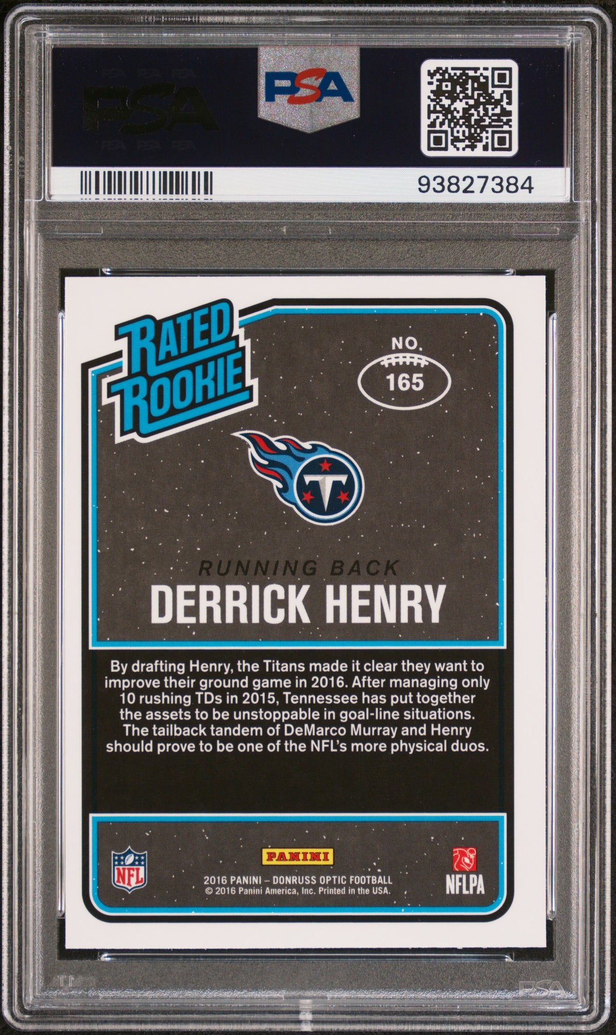 2016 Panini Donruss Optic Derrick Henry #165 Red & Yellow PSA 10