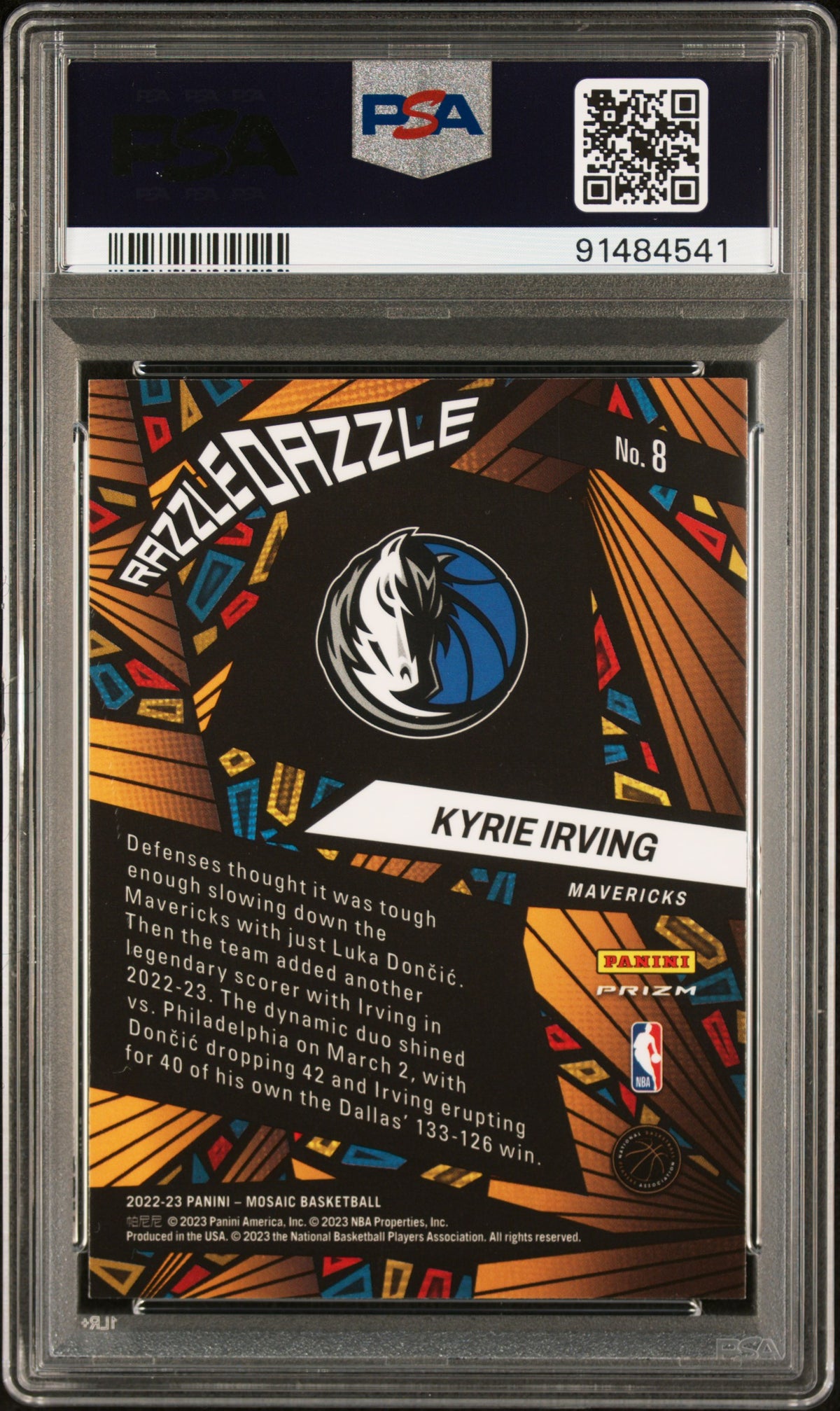 2022 Panini Mosaic Razzle Dazzle Kyrie Irving #8 PSA 10