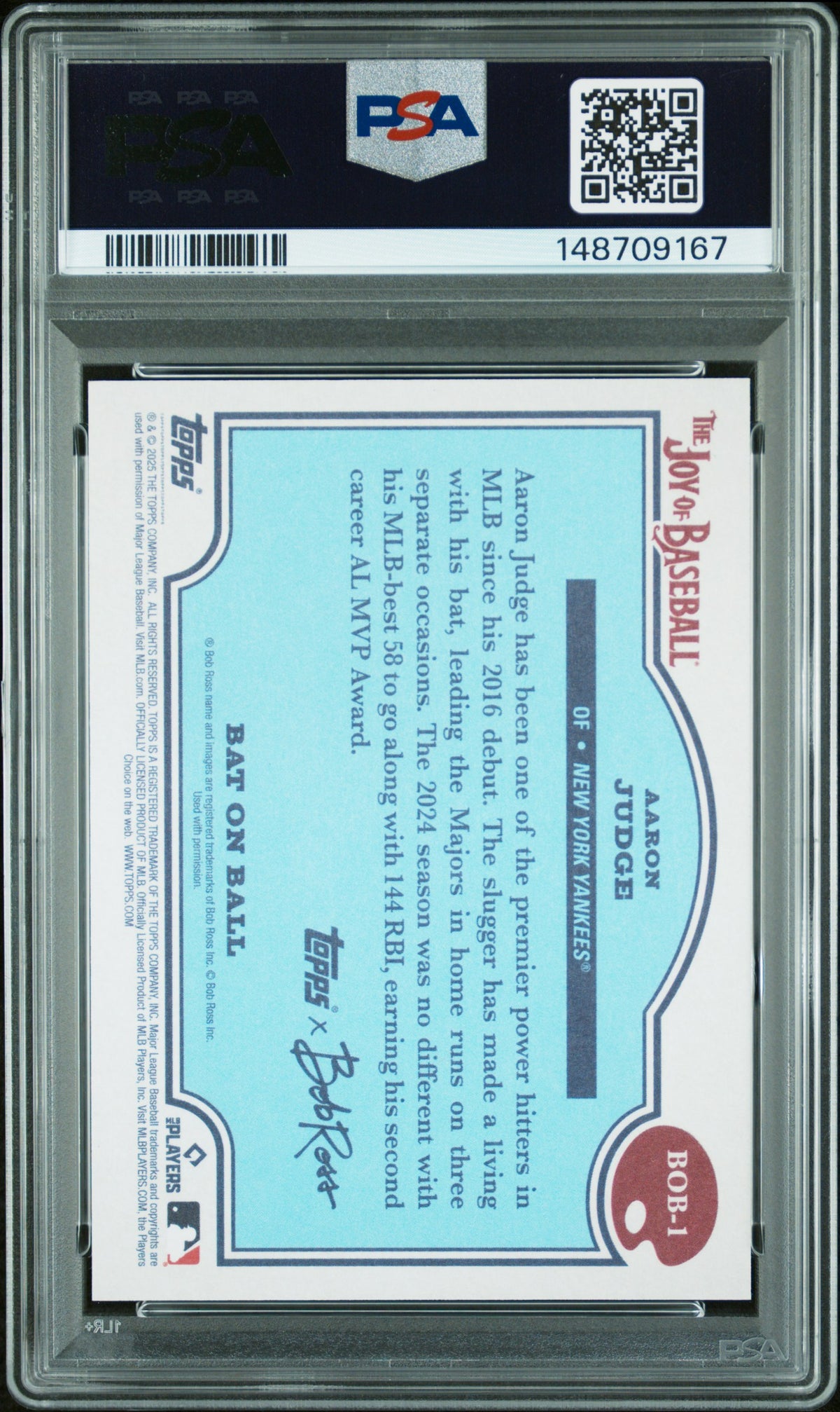 2025 Topps X Bob Ross The Joy Of Baseball Bat On Ball Aaron Judge Prussian /50