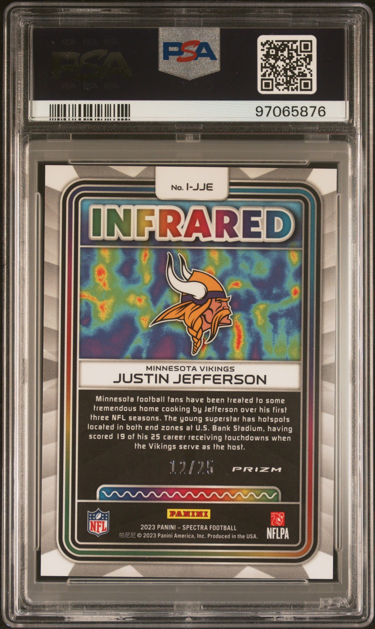 2023 Panini Spectra Infrared Justin Jefferson #IJJE Meta PSA 10