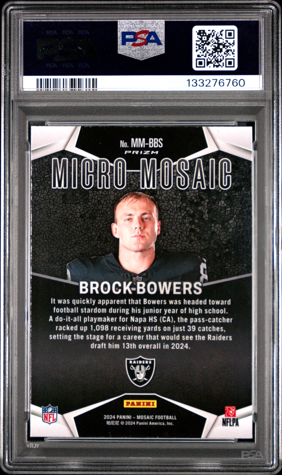 2024 Panini Mosaic Micro Mosaic Brock Bowers #MMBBS PSA 10