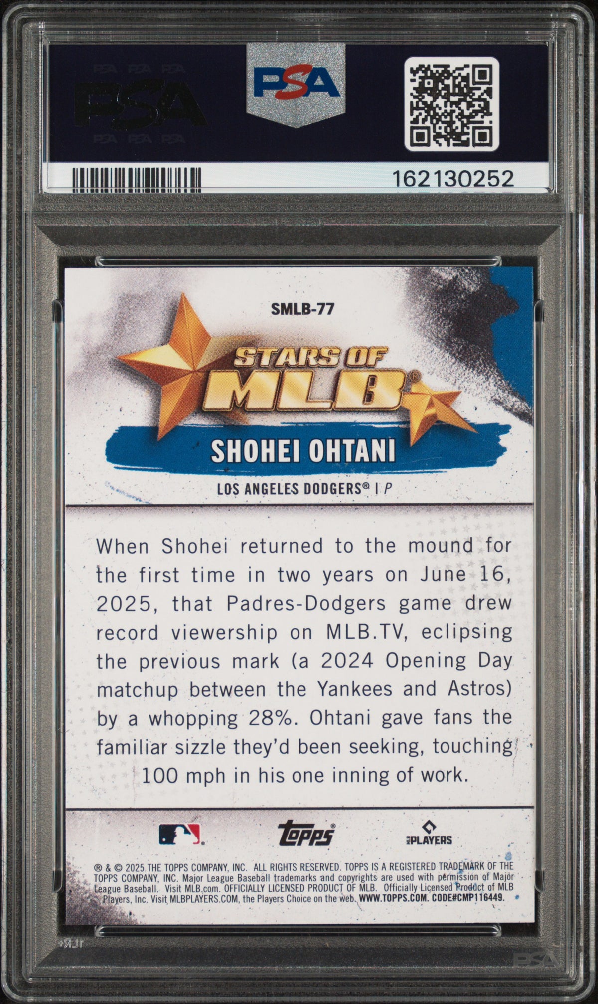 2025 Topps Stars Of MLB Shohei Ohtani #SMLB77 PSA 9