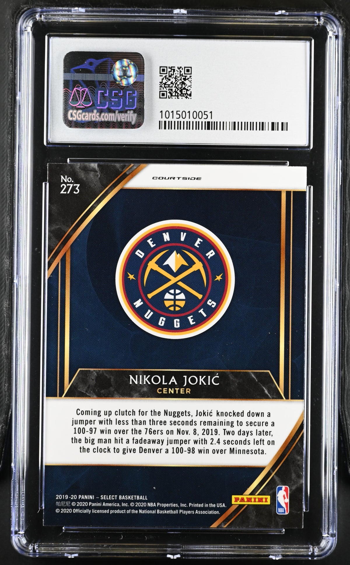 2019-20 Panini Select Nikola Jokic #273 CGC 9