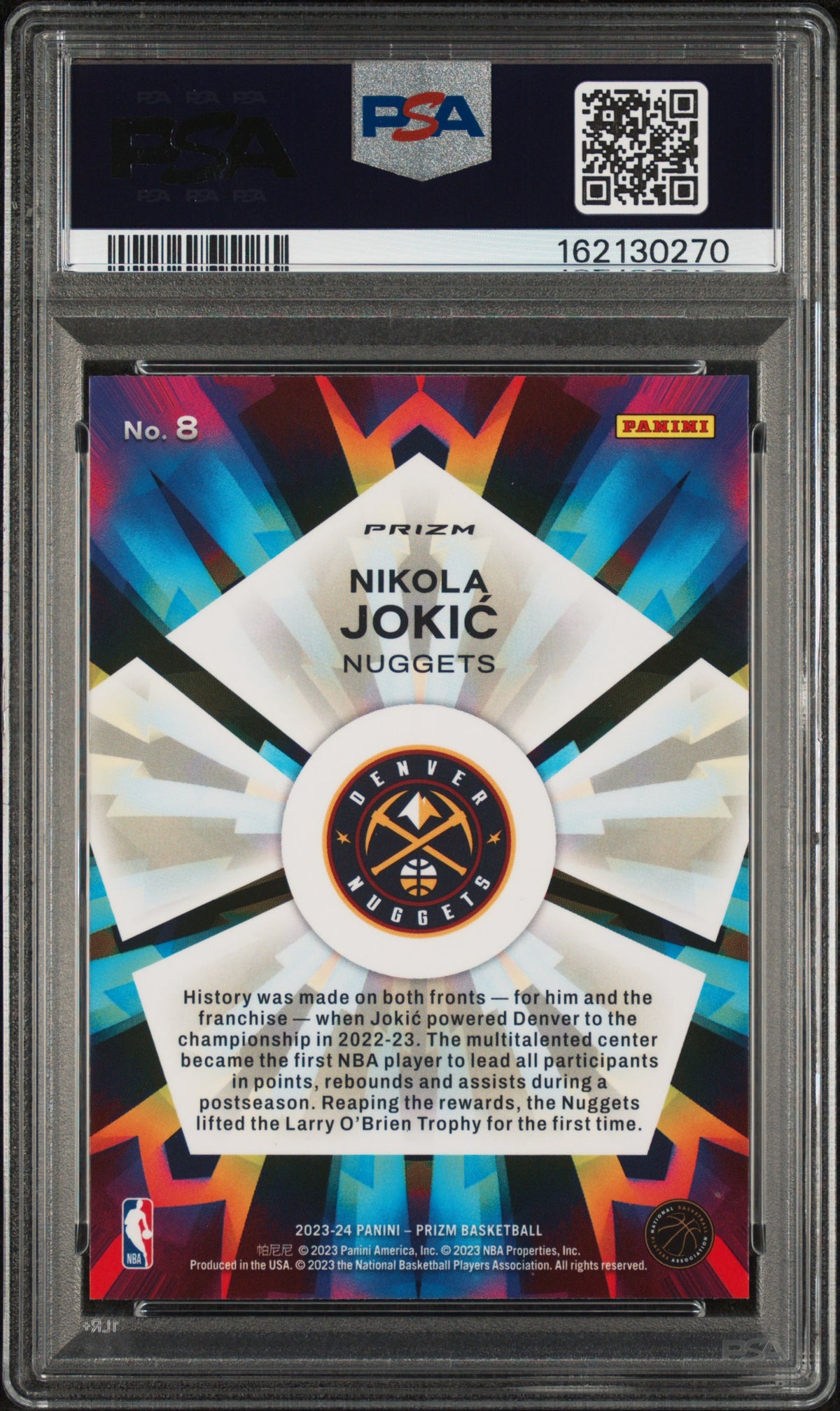 2023 Panini Prizm Kaleidoscopic Nikola Jokic #8 Fast Break PSA 10