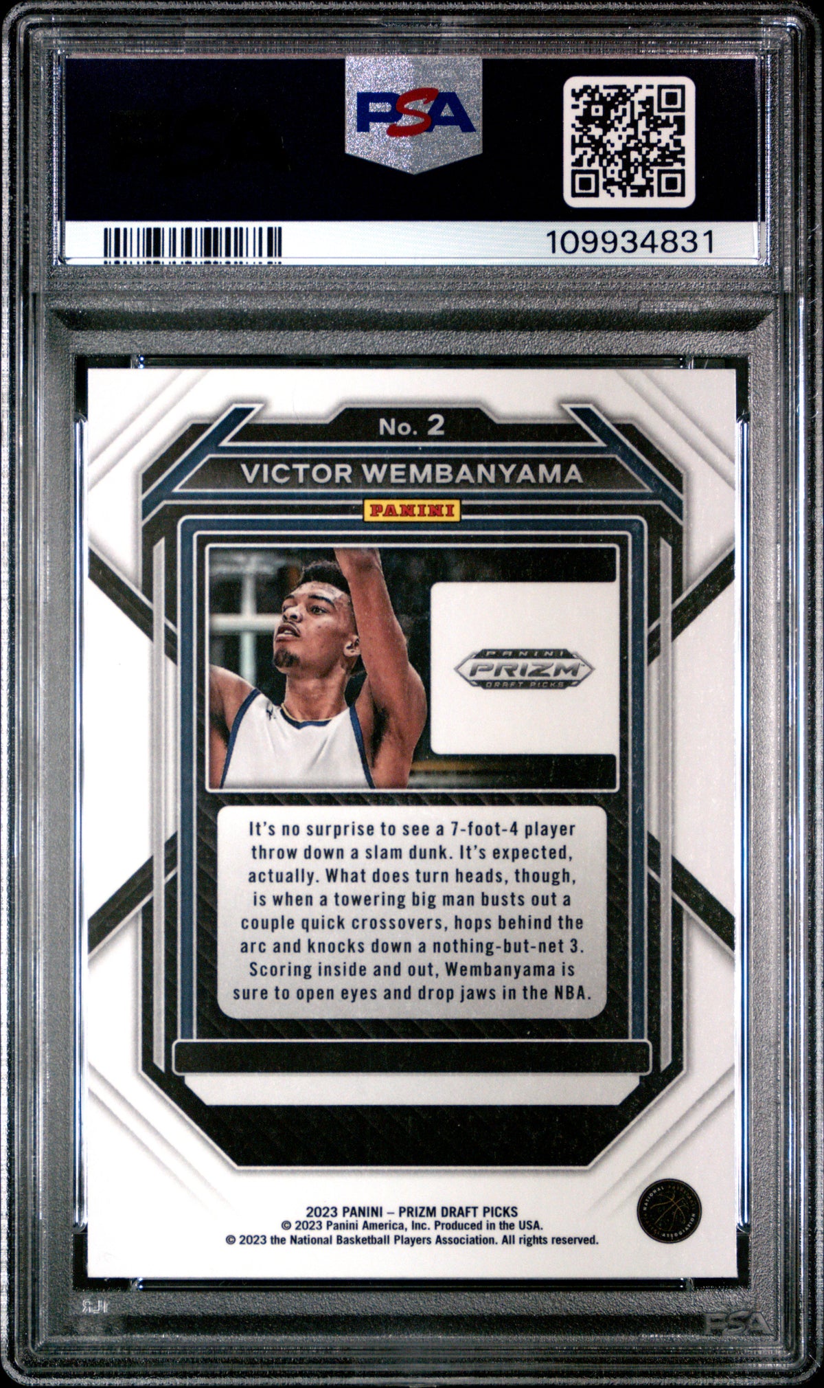 2023 Panini Prizm Draft Picks Victor Wembanyama #2 PSA 10