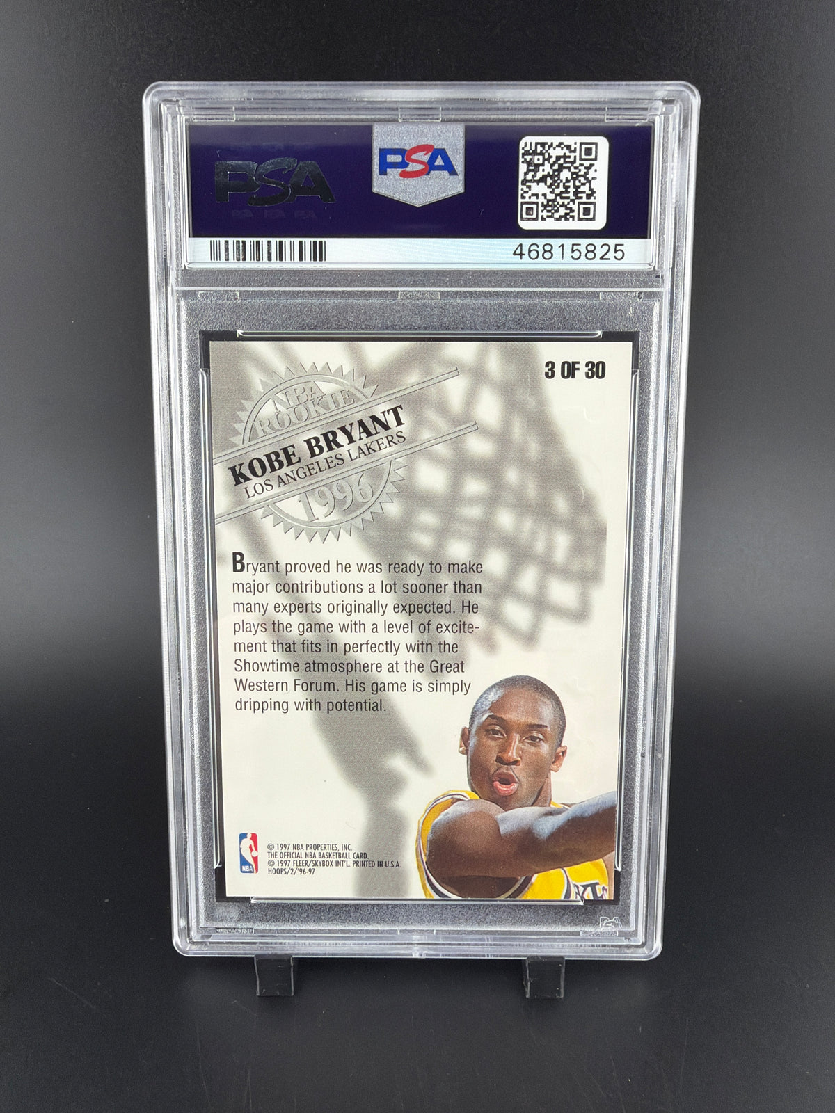 1996 Hoops Rookie Kobe Bryant #3 PSA 8