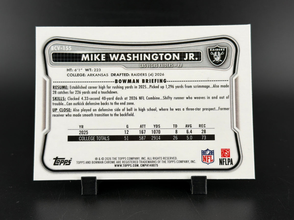 2026 Topps Bowman Chrome Mike Washington Jr. #BCV-155 Purple RC