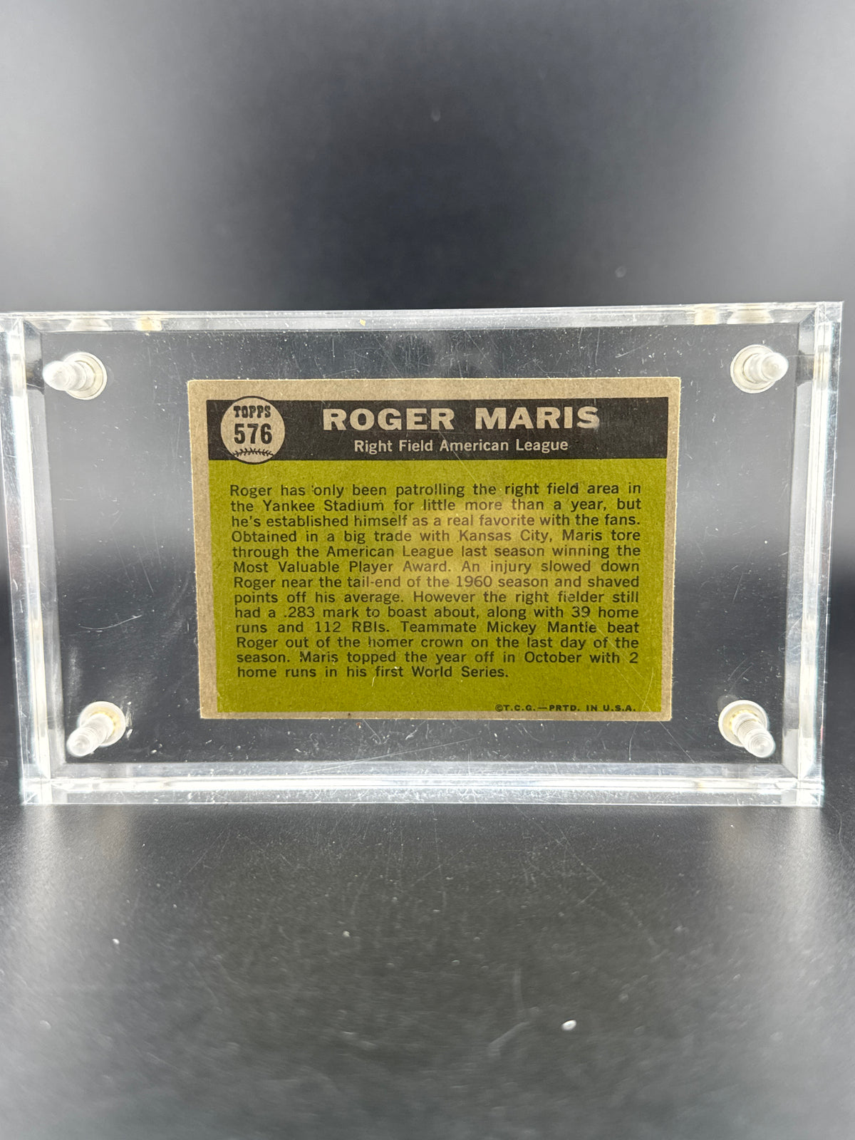 1961 Topps Roger Maris #576
