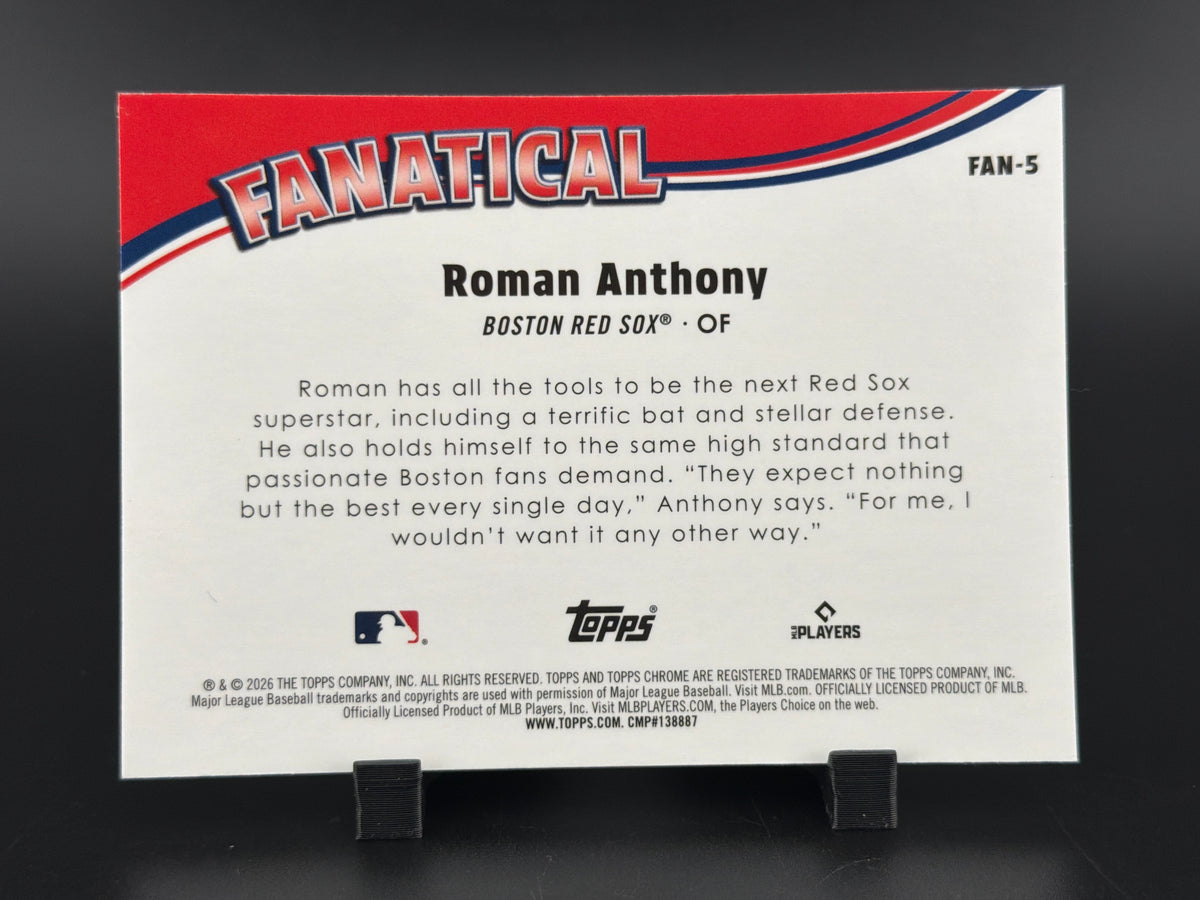 2026 Topps Chrome Fanatical Roman Anthony #FAN-5 RC