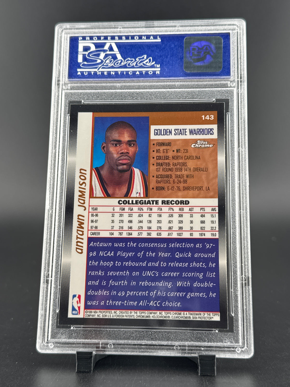 1998 Topps Chrome Antawn Jamison #143 PSA 9