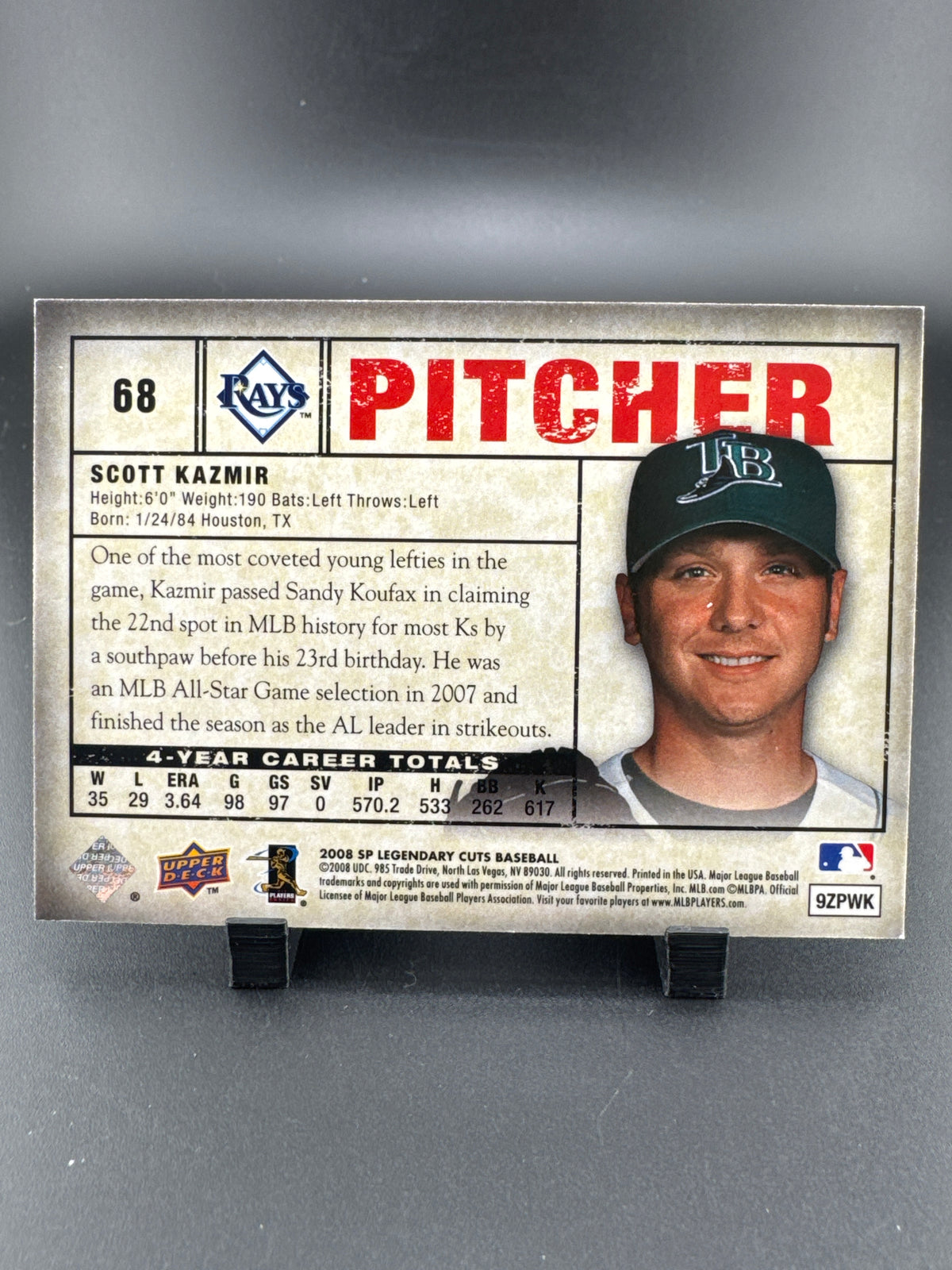 2008 Upper Deck SP Legendary Cuts Scott Kazmir #68