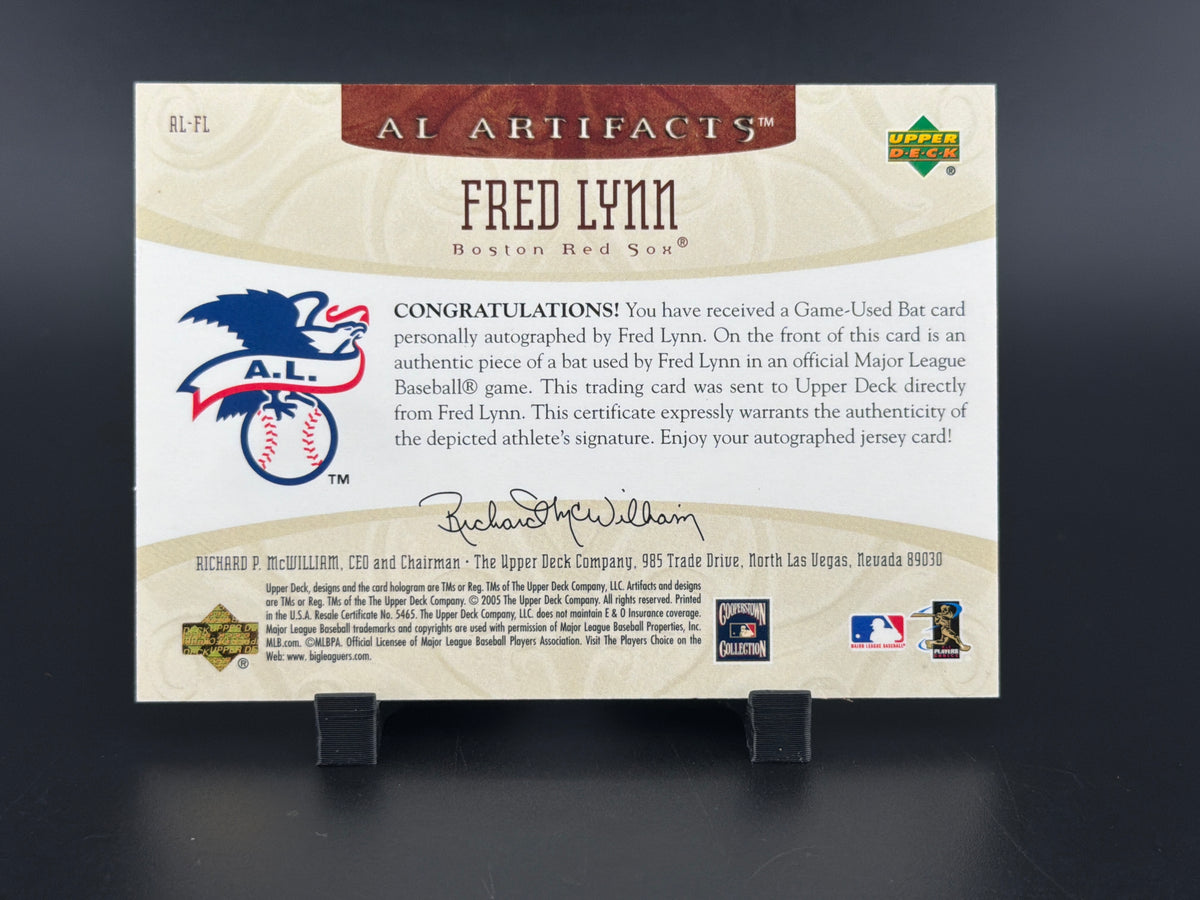 2005 Upper Deck Artifacts Fred Lynn #AL-FL /30 Game-Used Bat
