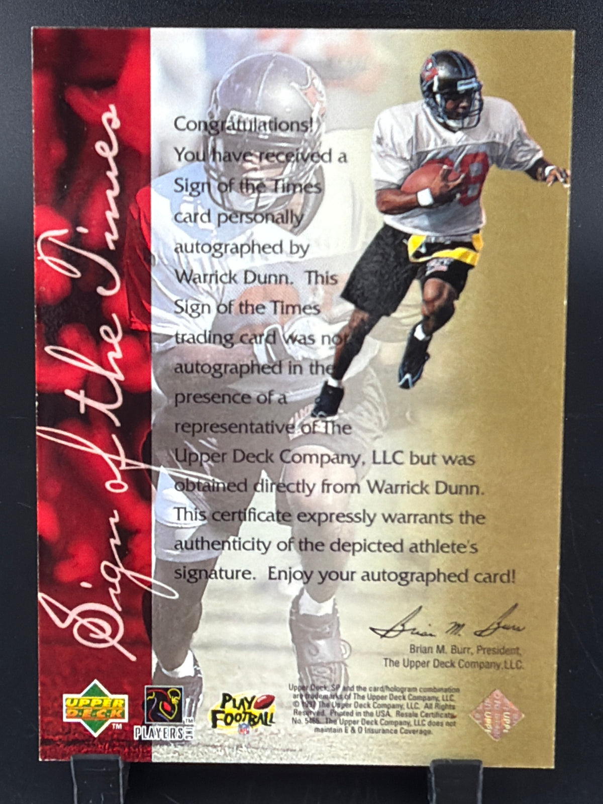 1999 Upper Deck SP Authentic Warrick Dunn Gold