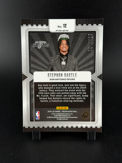 2024 Panini Prizm Stephon Castle #12 Blue Cracked Ice /125 RC