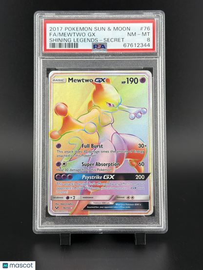 2017 Pokemon Sun & Moon Shining Legends Mewtwo GX Shining Legends-Secret Fa #76