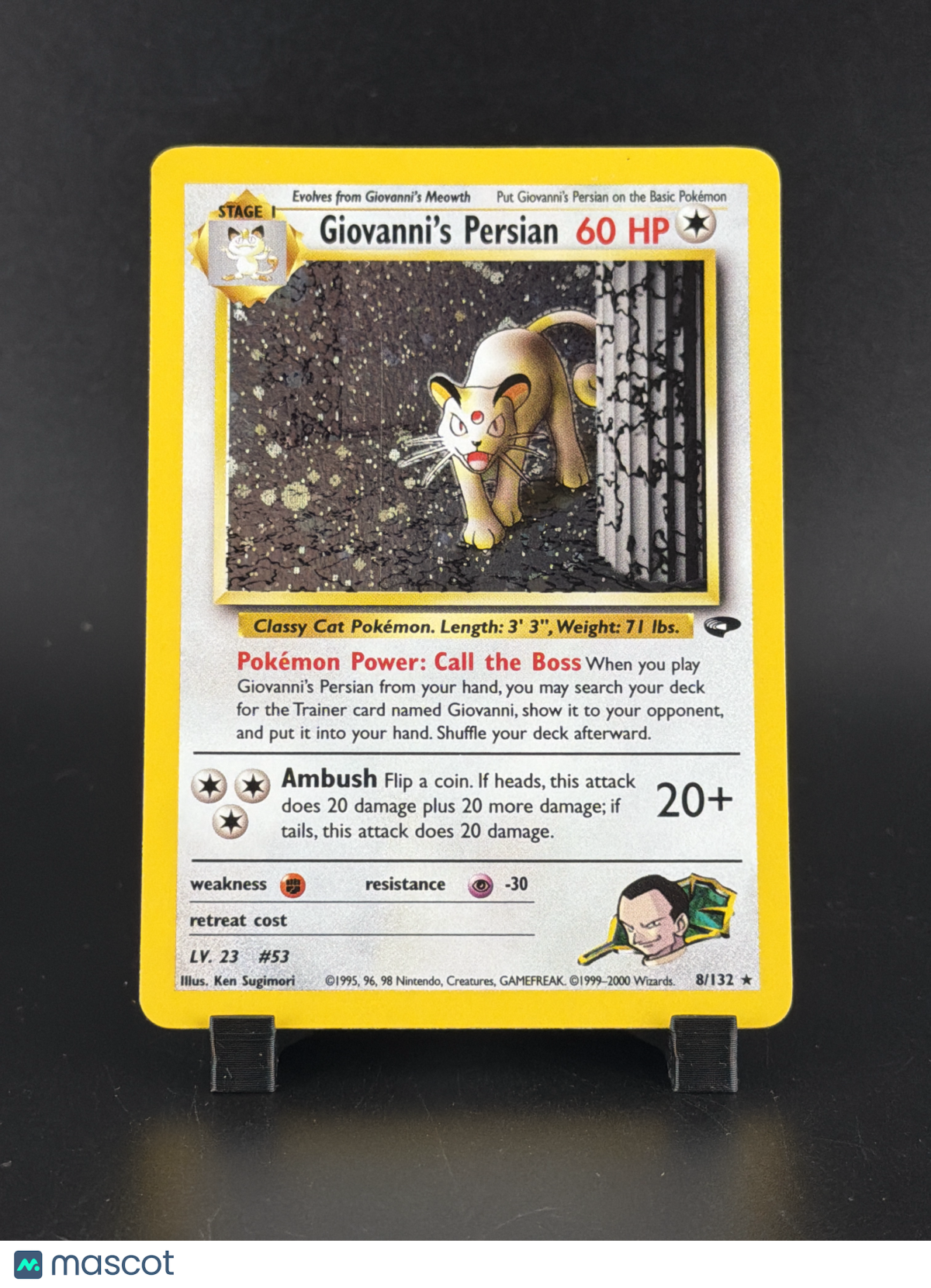 2000 Gym Challenge Giovanni's Persian Holo Rare #8/132