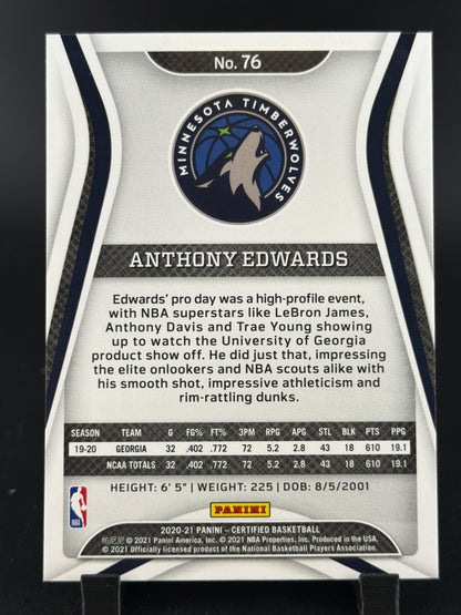 2021 Panini Certified Anthony Edwards #76 RC
